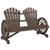 vidaXL Garden Adirondack Chair 2-Seater Solid Wood Fir, dark brown vidaXL Garden Adirondack Chair 2-Seater Solid Wood Fir