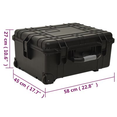 vidaXL Wheeled Flight Case Black 58x45x27 cm PP,  vidaXL Wheeled Flight Case Black 58x45x27 cm PP