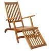 vidaXL Outdoor Deck Chair with Footrest Solid Acacia Wood