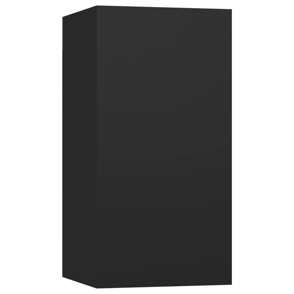 vidaXL TV Cabinets 2 pcs Black 30.5x30x60 cm Engineered Wood