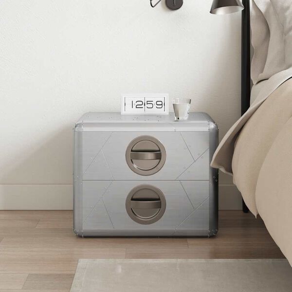 vidaXL Aviator End Table with 2 Drawers Vintage Aircraft Airman Style