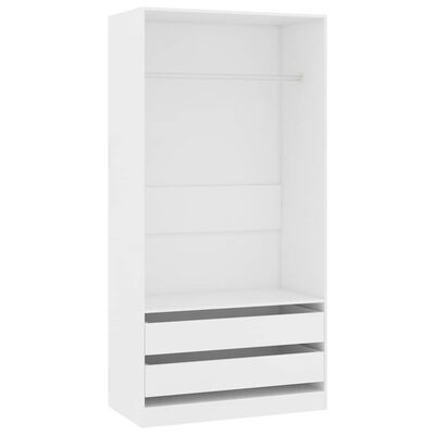 vidaXL Wardrobe White 100x50x200 cm Engineered Wood, white vidaXL Wardrobe White 100x50x200 cm Engineered Wood