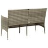 vidaXL 3-Seater Garden Sofa with Cushion Grey Poly Rattan