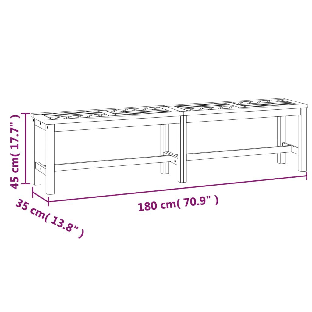 vidaXL Garden Bench 180 cm Solid Wood Acacia