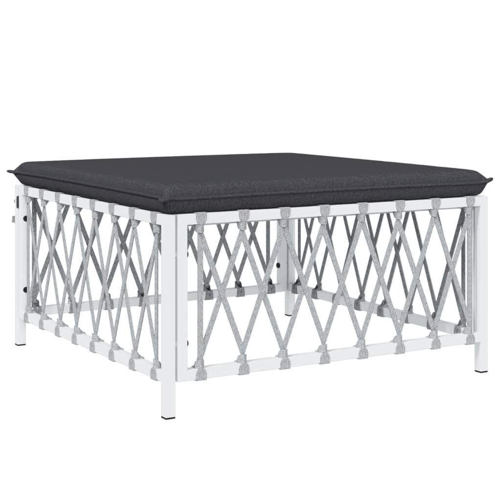 vidaXL 6 Piece Garden Lounge Set with Cushions White Steel