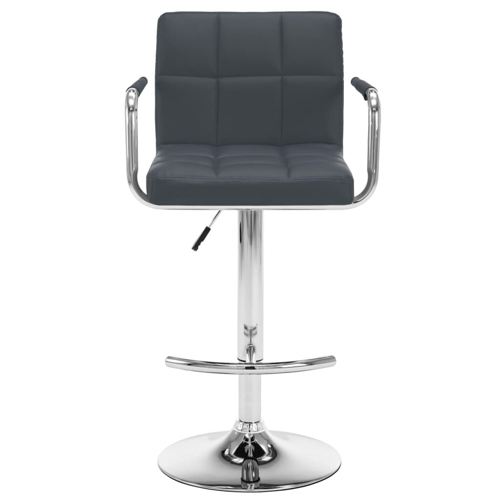 vidaXL Bar Stools 2 pcs Grey Faux Leather