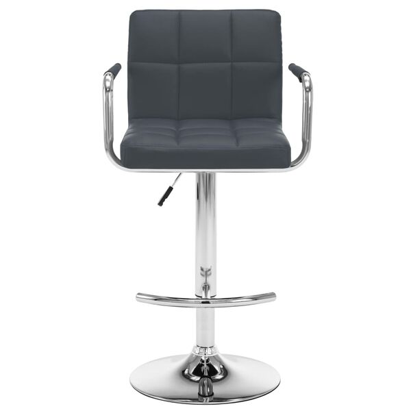 vidaXL Bar Stools 2 pcs Grey Faux Leather
