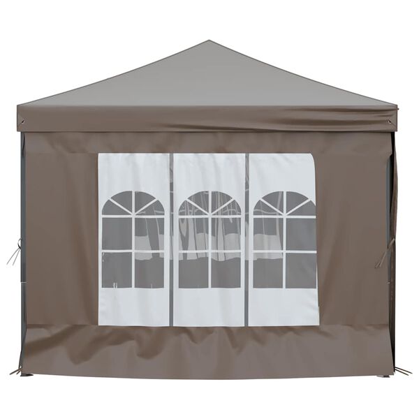 vidaXL Folding Party Tent with Sidewalls Taupe 3x6 m