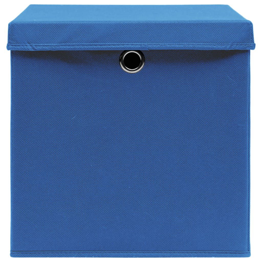 vidaXL Storage Boxes with Covers 4 pcs 28x28x28 cm Blue
