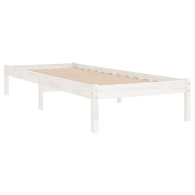 vidaXL Bed Frame without Mattress White Solid Wood 90x200 cm, white vidaXL Bed Frame without Mattress White Solid Wood 90x200 cm