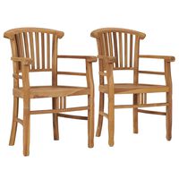 vidaXL Garden Chairs 2 pcs Solid Teak Wood,  vidaXL Garden Chairs 2 pcs Solid Teak Wood