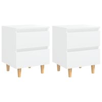 vidaXL Bed Cabinets with Solid Pinewood Legs 2 pcs White 40x35x50 cm, white vidaXL Bed Cabinets with Solid Pinewood Legs 2 pcs White 40x35x50 cm