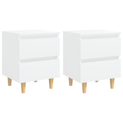 vidaXL Bed Cabinets with Solid Pinewood Legs 2 pcs White 40x35x50 cm, white vidaXL Bed Cabinets with Solid Pinewood Legs 2 pcs White 40x35x50 cm