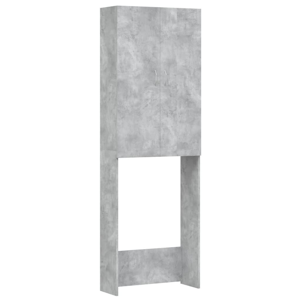 vidaXL Washing Machine Cabinet Concrete Grey 64x25.5x190 cm