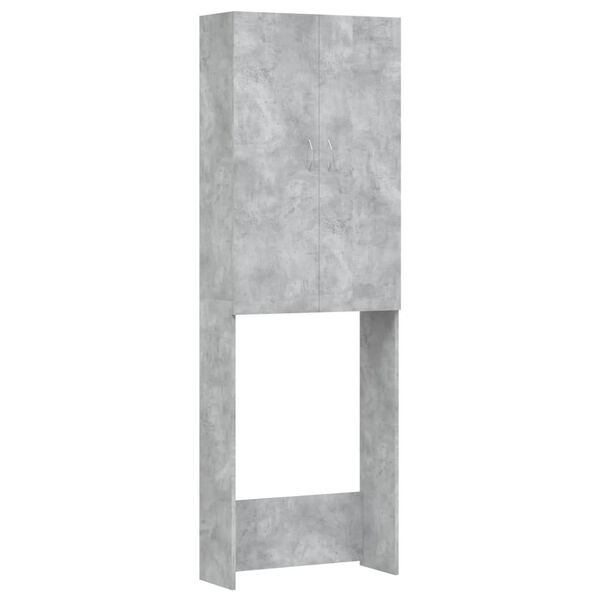 vidaXL Washing Machine Cabinet Concrete Grey 64x25.5x190 cm