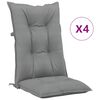 vidaXL Garden Highback Chair Cushions 4 pcs Grey 120x50x7 cm Fabric