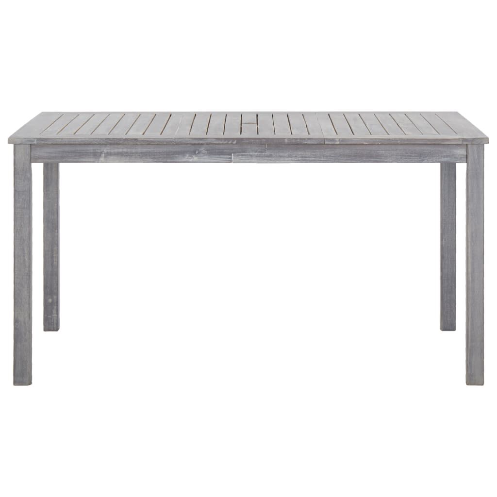 vidaXL 5 Piece Outdoor Dining Set Grey Solid Acacia Wood