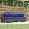 vidaXL 4 Piece Garden Lounge Set with Cushions Grey Poly Rattan