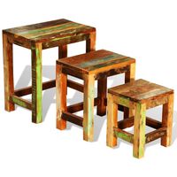 vidaXL Nesting Table Set 3 Pieces Vintage Reclaimed Wood,  vidaXL Nesting Table Set 3 Pieces Vintage Reclaimed Wood