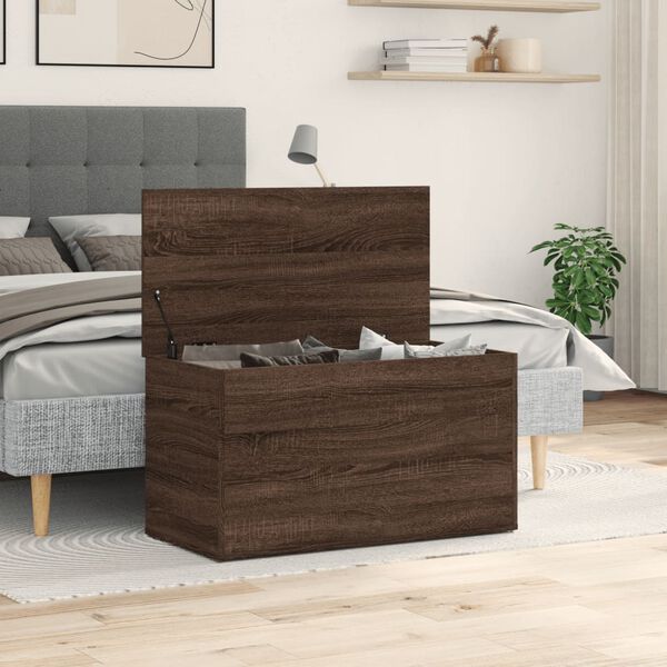 vidaXL Storage Chest Brown Oak 84x42x46 cm Engineered Wood