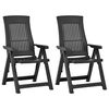 vidaXL Reclining Folding Chairs 2 pcs Plastic Anthracite