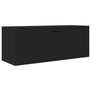 vidaXL Wall Shoe Cabinet Black 100x35x38 cm Engineered Wood