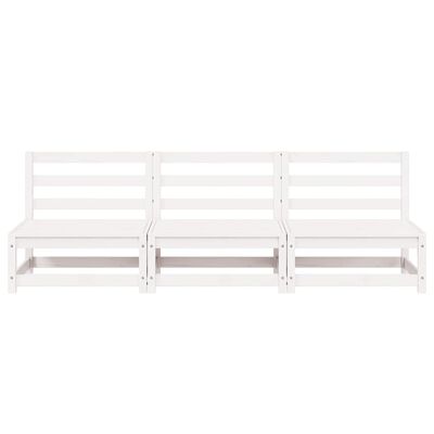 vidaXL Garden Middle Sofas 3 pcs White Solid Wood Pine, white vidaXL Garden Middle Sofas 3 pcs White Solid Wood Pine