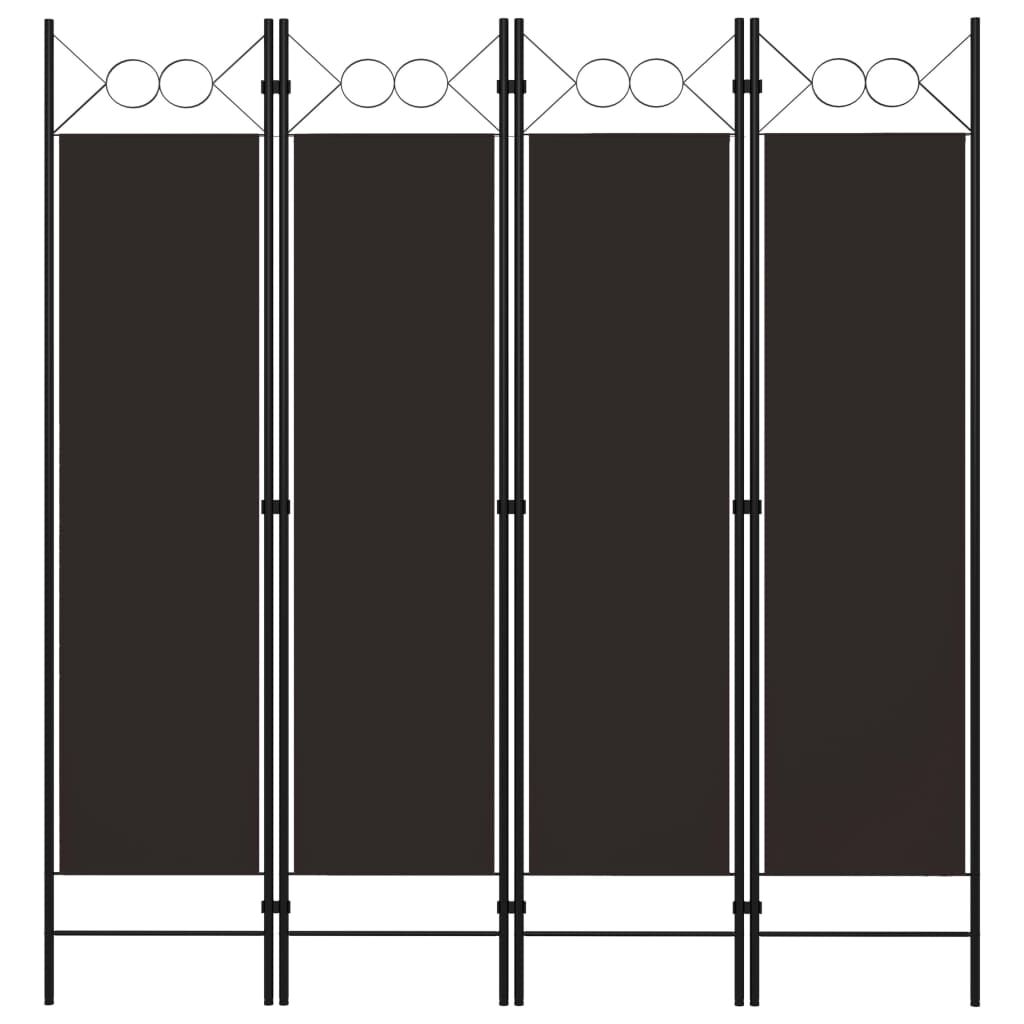 vidaXL 4-Panel Room Divider Brown 160x180 cm