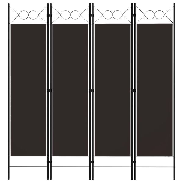 vidaXL 4-Panel Room Divider Brown 160x180 cm