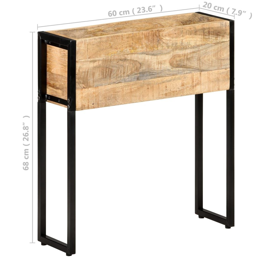 vidaXL Planter 60x20x68 cm Rough Mango Wood