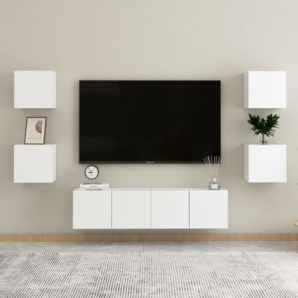 vidaXL Bedside Cabinets 2 pcs White 30.5x30x30 cm Engineered Wood
