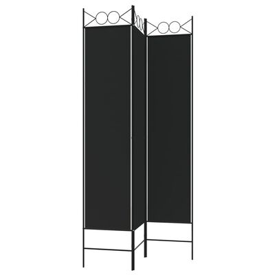 vidaXL 3-Panel Room Divider Black 120x200 cm Fabric, black vidaXL 3-Panel Room Divider Black 120x200 cm Fabric