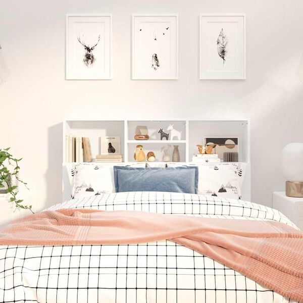 vidaXL Headboard Cabinet White 120x19x103.5 cm