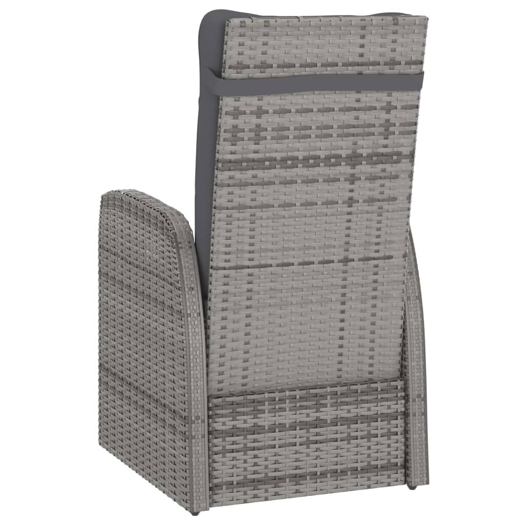 vidaXL 11 Piece Outdoor Dining Set with Cushions Poly Rattan Grey