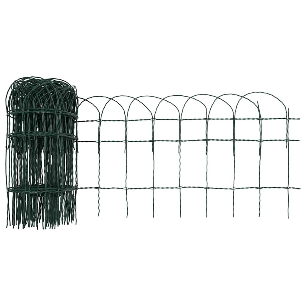 vidaXL Garden Border Fence Powder-coated Iron 10x0.4 m