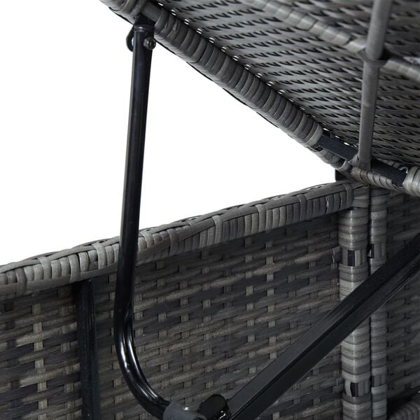 vidaXL Sun Lounger with Cushion Poly Rattan Grey