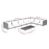 vidaXL 8 Piece Garden Lounge Set with Cushions Poly Rattan Dark Grey