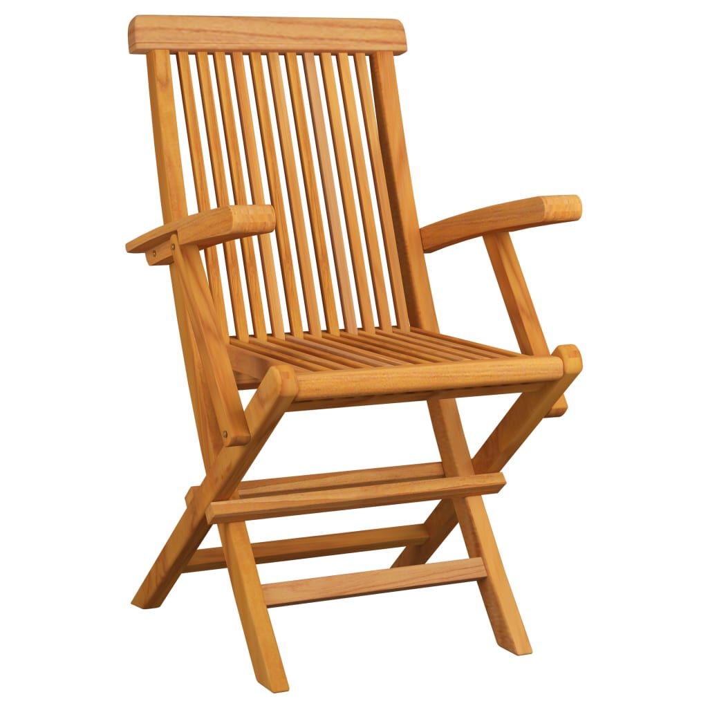 vidaXL Folding Garden Chairs 4 pcs Solid Teak Wood