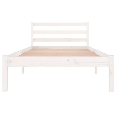 vidaXL Bed Frame without Mattress Solid Wood Pine 90x200 cm White