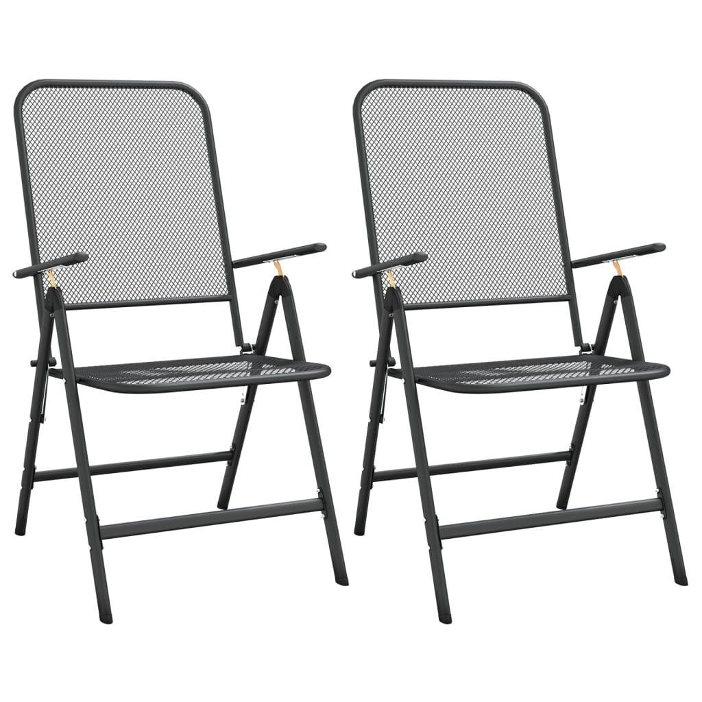 vidaXL 3 Piece Garden Dining Set Expanded Metal Mesh Anthracite