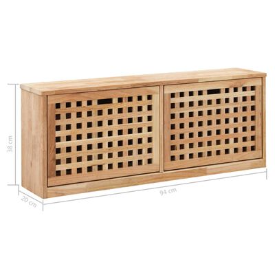 vidaXL Shoe Storage Bench 94x20x38 cm Solid Walnut Wood,  vidaXL Shoe Storage Bench 94x20x38 cm Solid Walnut Wood