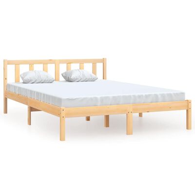 vidaXL Bed Frame without Mattress Solid Wood 160x200 cm, natural vidaXL Bed Frame without Mattress Solid Wood 160x200 cm