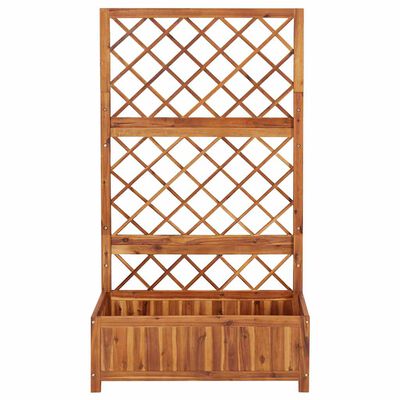 vidaXL Raised Bed with Trellis 85x38x150 cm Solid Acacia Wood,  vidaXL Raised Bed with Trellis 85x38x150 cm Solid Acacia Wood