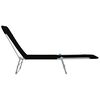 vidaXL Folding Sun Loungers 2 pcs Steel and Fabric Black