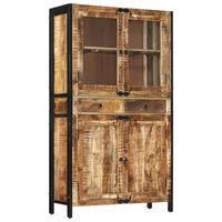 vidaXL Highboard 100x40x175 cm Solid Rough Wood Mango,  vidaXL Highboard 100x40x175 cm Solid Rough Wood Mango