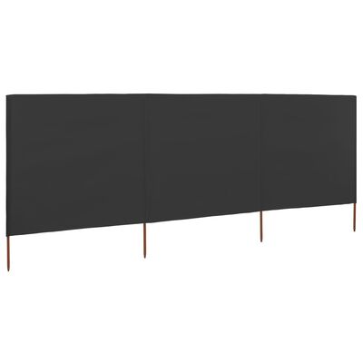 vidaXL 3-panel Wind Screen Fabric 400x160 cm Anthracite