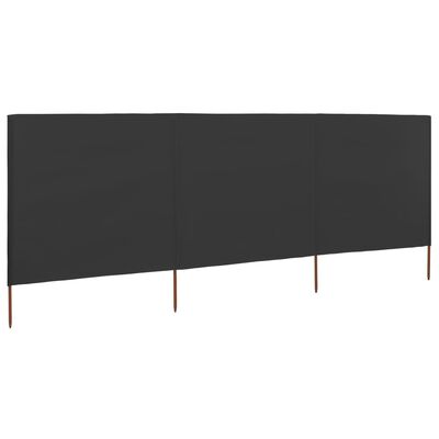 vidaXL 3-panel Wind Screen Fabric 400x160 cm Anthracite, anthracite vidaXL 3-panel Wind Screen Fabric 400x160 cm Anthracite