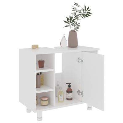 vidaXL 3 Piece Bathroom Furniture Set White Engineered Wood