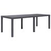vidaXL Garden Table Brown 220x90x72 cm Plastic Rattan Look