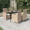 vidaXL 5 Piece Garden Dining Set with Cushions Beige